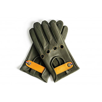 GREEN LEATHER DRIVING GLOVES - VINTAGE RACERS